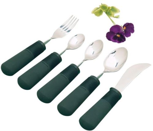 Good Grips bendable cutlery in forest green