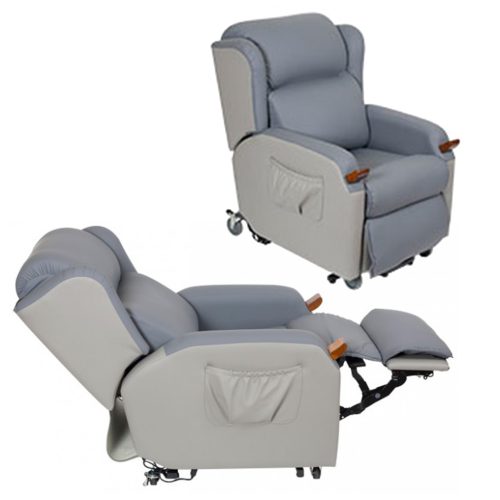 Chair to assist with sitting and leaving with pressure relief utilising the unique Air Comfort Seating System.