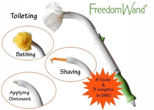 4 in 1 Personal Hygiene and Toilet Aid which easily grasps toilet paper, razors or loofahs.